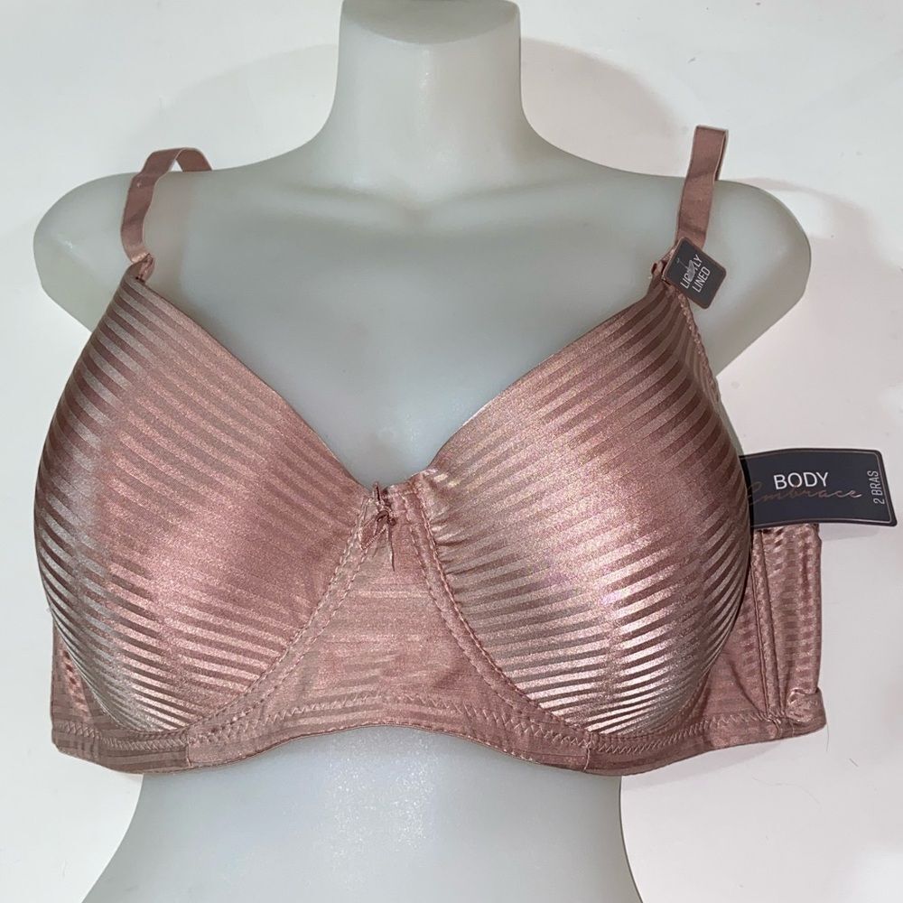 Body Embrace Striped Pink Bra Women’s Size 42 D